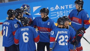 <b>남자 아이스하키</b> 4강 진출…키르기스스탄 20-0 대파