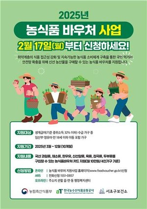 서초구, <b>농식품 바우처</b> 사업 시행